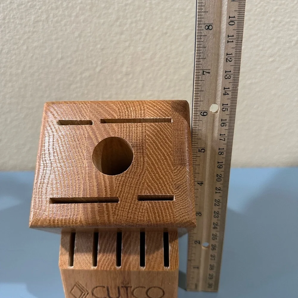 Cutco Wooden Knife Block 10 Knife Plus Hole For Sharpener